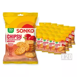 20x SONKO Chipsy kukurydziane papryka 60g