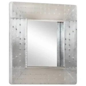 Lustro ścienne w stylu Aviator, 50x50 cm, metalowe