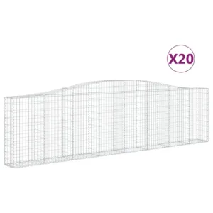 Kosze gabionowe, 20 szt, 400x30x100/120cm, galwanizowane żelazo
