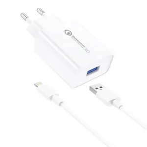 Ładowarka sieciowa Foneng EU13 + kabel USB do Lightning, 3A (biała)