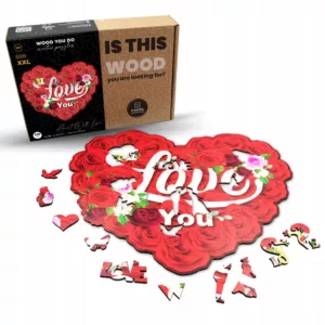 Puzzle drewniane Serce | Heart with Love | 140 elementów | XL