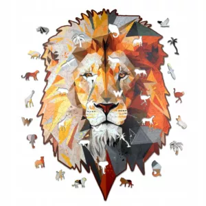 Puzzle drewniane Silny Lew | Strong Lion | 465 elementów | XXL