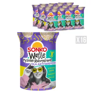 16x SONKO Wafle ryżowo-kukurydziane dla aktywnych 85g