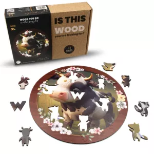 Puzzle drewniane Krówka | Cow | 40 elementów | XL