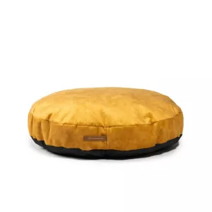 Coco żółte rozmiar M, okrągłe legowisko dla psa lub kota, ekologiczna poduszka dla psa, wygodna poduszka dla kota
