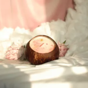 Świeca sojowa Rozkosz w łupinie kokosa 