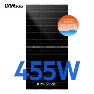 Moduł PV DAH Solar Full Screen DHM-T60X10/FS(BB) 455W, Full Black, 1903x1134x32mm, 23,5 kg. 